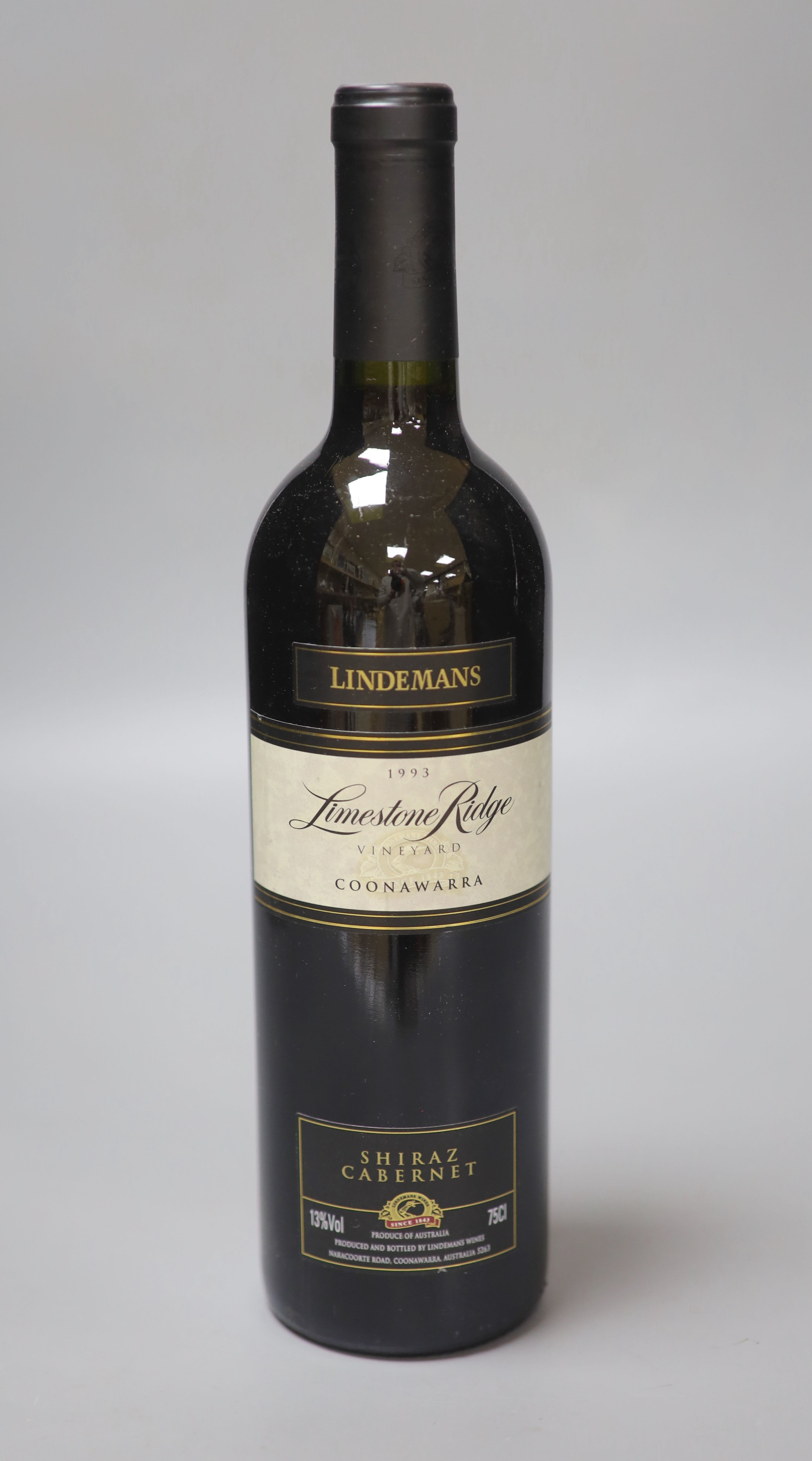 Six bottles of Lindemans Limestone Ridge Vineyard Cabernet Shiraz - Coonawarra, 1993